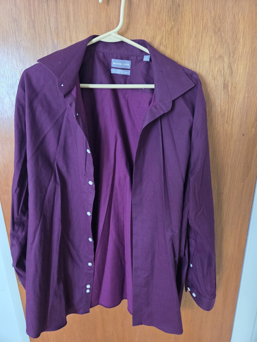 Michael Kors Men's Plum Button-Down Dress Shirt
